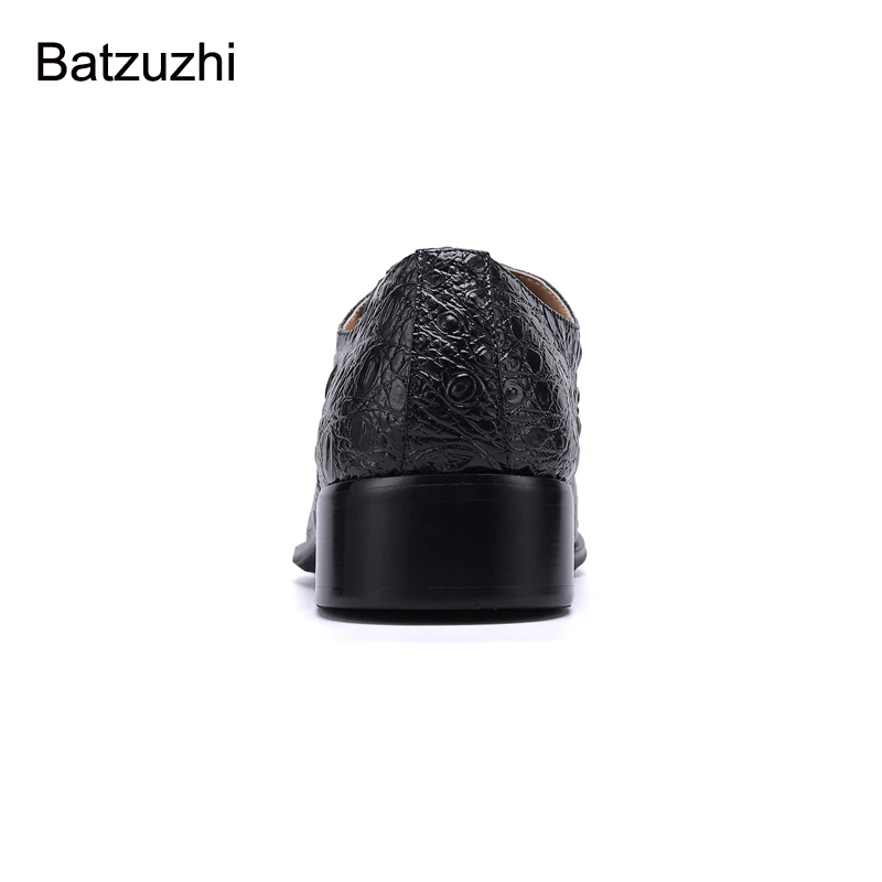Batzuzhi Italian Type Handmade Shoes Men Fashion Brown/Black Oxford Shoes Men Lace-up Formal Genuine Leather Dress Shoes, 38-46