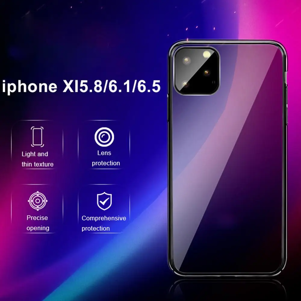 

Phone Case For iPhone 11 Pro Max Transparent Crash-resistant Protection Shockproof Soft TPU PC For iPhone Protective Back Cover