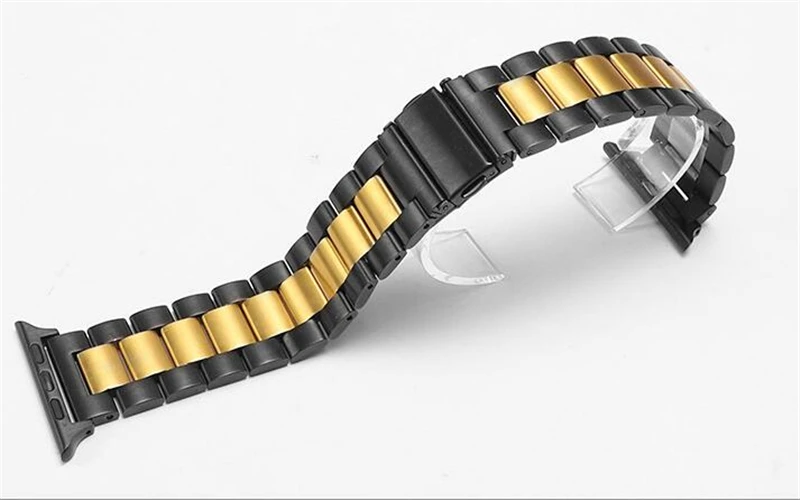 Ремешок для Apple Watch 42/44 мм, браслет из нержавеющей стали черного и золотого цвета, ремешок с пряжкой, адаптер для IWatch Band 4 3 38 40 мм - Цвет ремешка: 9