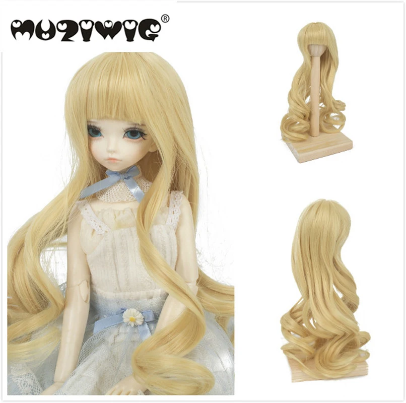 Muziwig 1/3 модные желтые высокотемпературные волокна bjd синтетические для bjd кукольные парики милые кукольные волосы Размер парик кукла аксессуары