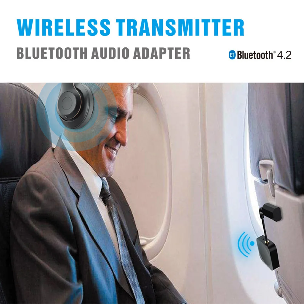 Bluetooth 4 1 Audio Transmitter 3 5mm AUX Adapter Easily Carrying Lightweight Earphone Part for Airplane Car Headphones TV