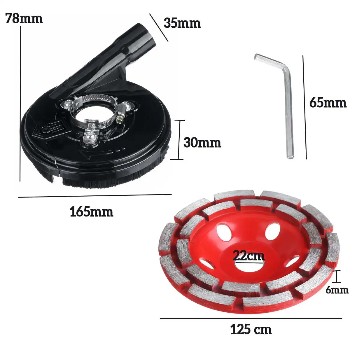 125MM Diamond Grinding Wheel Disc Bowl Shape Grinding Cup 5"Angle Grinder Dust Shroud Concrete Granite Stone Ceramic