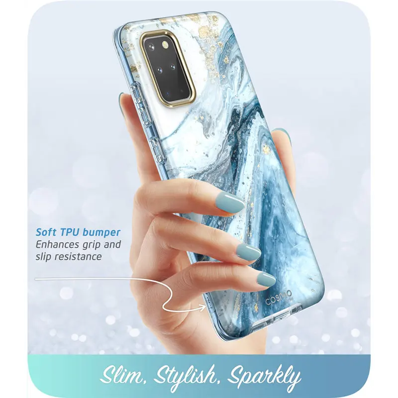 Чехол для Samsung Galaxy S20 Plus 5G полноразмерный блестящий Мраморный чехол бампер i Blason