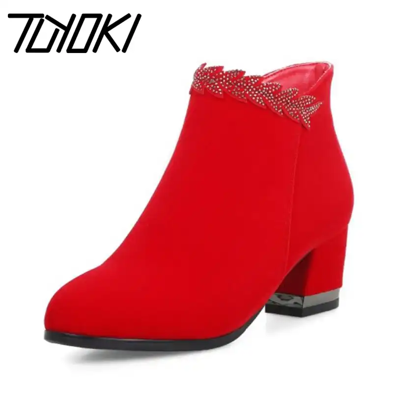 botines rojos mujer