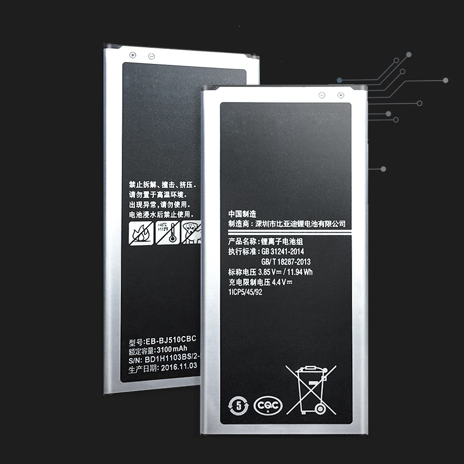 Battery EB-BJ510CBE For Samsung Galaxy J5 Edition J510 J510F J510G J5109 J5108 3100mAh EB BI510CBE Battery