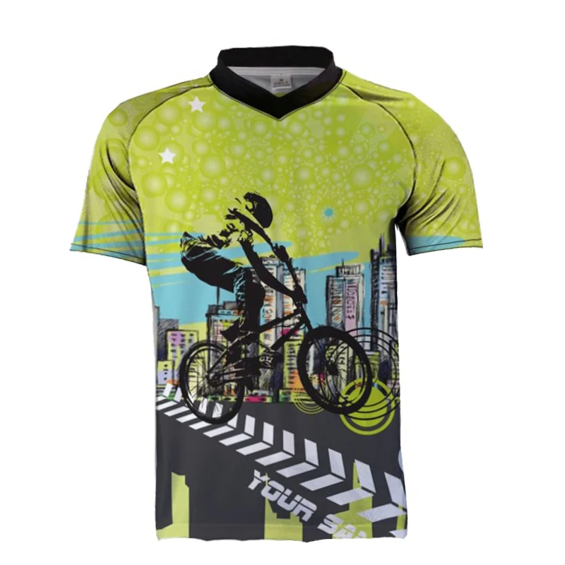 MTB Джерси moto cross moto Джерси Горный Realrider велосипед moto cross MX Джерси BMX DH короткая футболка MTB Мото одежда - Цвет: F