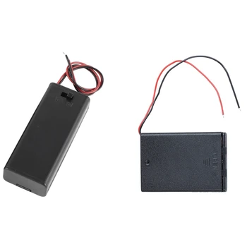 

5 Pcs Battery Holder Case Box Wire on / Off Switch M Cover-3 Pcs Aa Battery & 2 Pcs Aaa 3 V Battery