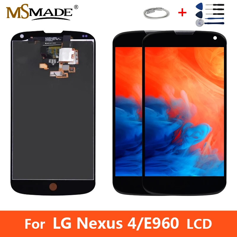 

AAA Quality For LG E960 Google Nexus 4 LCD Display Touch Screen Digitizer Replacement Parts With Frame For LG E960 LCD Display