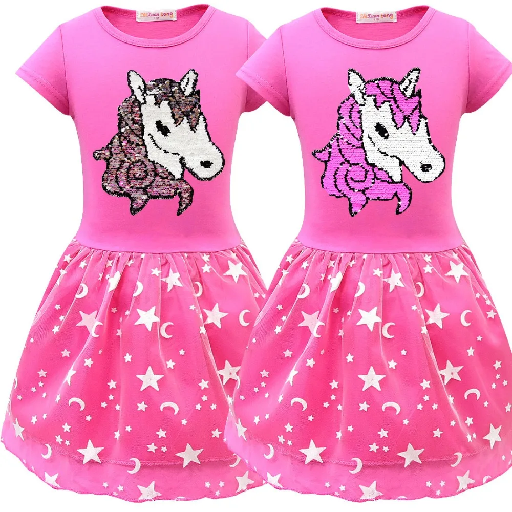 Girls Dress Baby Girls Unicorn Princess Party Dresses For Girl Clothes Kids Sequins Dress 2020 Children Carnival Birthday Dress (10)