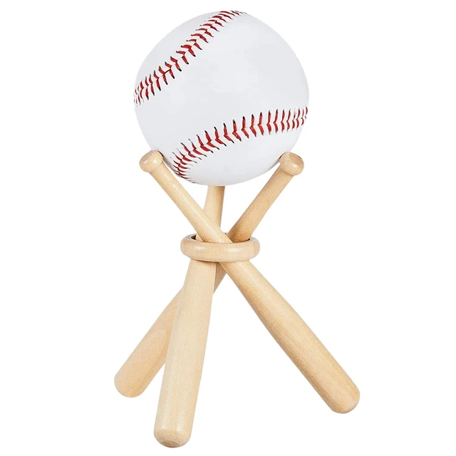 US $3.66 Baseball Golf Tennis Ball Display Stand Souvenir Ball Wood Holder Support