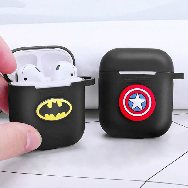 Мультфильм Мстители беспроводной Bluetooth кожухи головных телефонов для AirPods противоударный защитный чехол для Apple Air Pods силиконовый чехол Coque