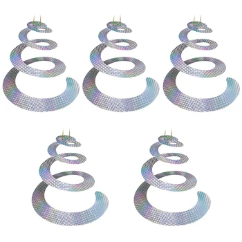 

Woodpecker Bird Guard, Bird Guard Control Rod Bird Repellent Device, Reflective Hanging Spiral Bird Repellent, Pack of 5