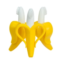 Bambino Massaggiagengive Banana di Sicurezza BPA Libero Silicone Del Commestibile Teethers Frutta Per I Bambini Infantili Per Bambini Spazzolino Da Denti Masticare Giocattoli Del Bambino Da Masticare