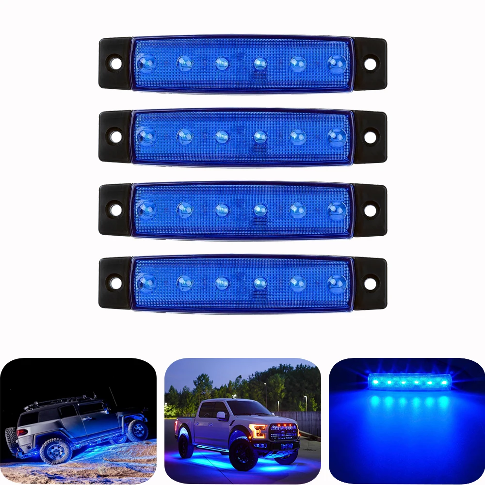 3 8 &quot12V 4 накладки синий светодиодный Рок светильник s днища Glow след установка для