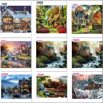 

YIKEE diamond painting,diamond embroidery,The view cabin,5d,full,diamond painting cross stitch NEW TOOL