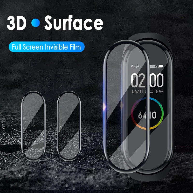 3D Защитная пленка для экрана ремешка Mi Band 5 Взрывозащищенная/устойчивая к
