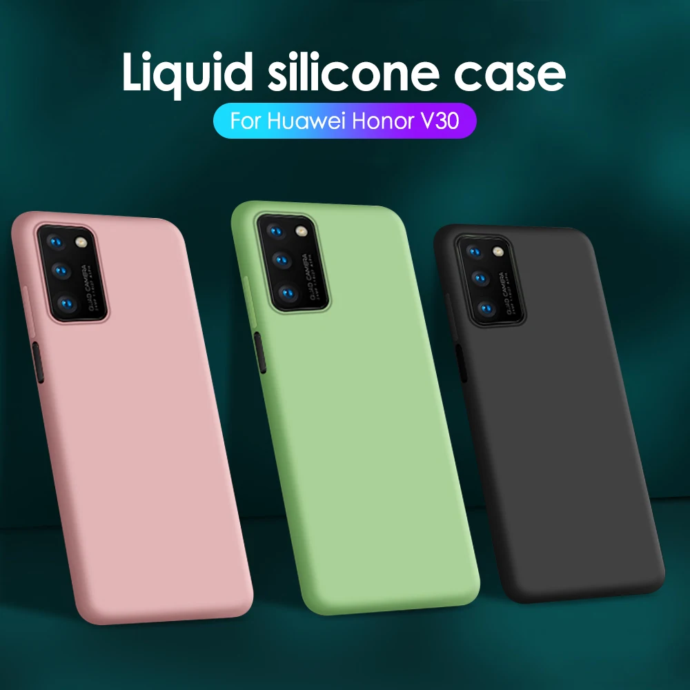 Мягкий Роскошный чехол из жидкого силикона для Huawei Honor V30 10 Lite P30 Pro Mate 20 P Smart 2019 на