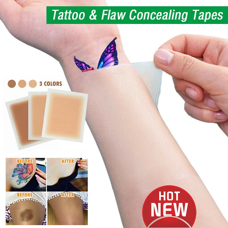 

1PC Waterproof Temporary Tattoo Scar Acne Cover Up Sticker Portable Flaw Birthmark Concealing Hide Tape Removable Makeup Tools