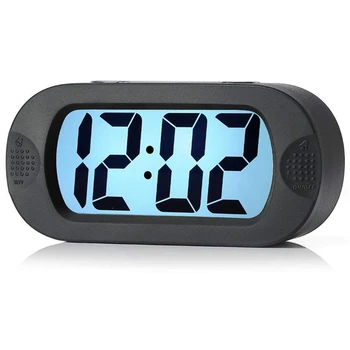 

Large Digital Lcd Travel Silica Alarm Clock With Snooze Good Night Light, Ascending Sound Alarm & Handheld Sized, Best Gift For