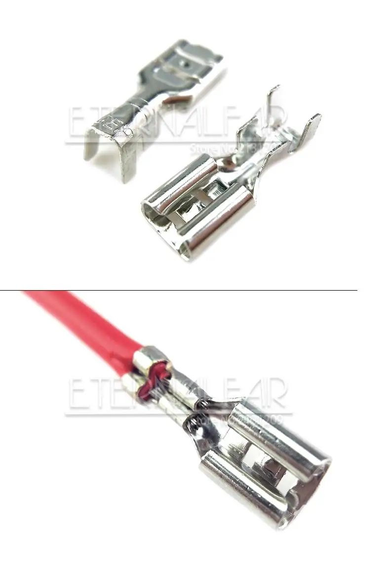 Set 50 Terminali A Crimpare Con Manicotti - 6,3 Mm, Angolati 90°, Per Elettrodomestici, Bici E Barche - Foto 3