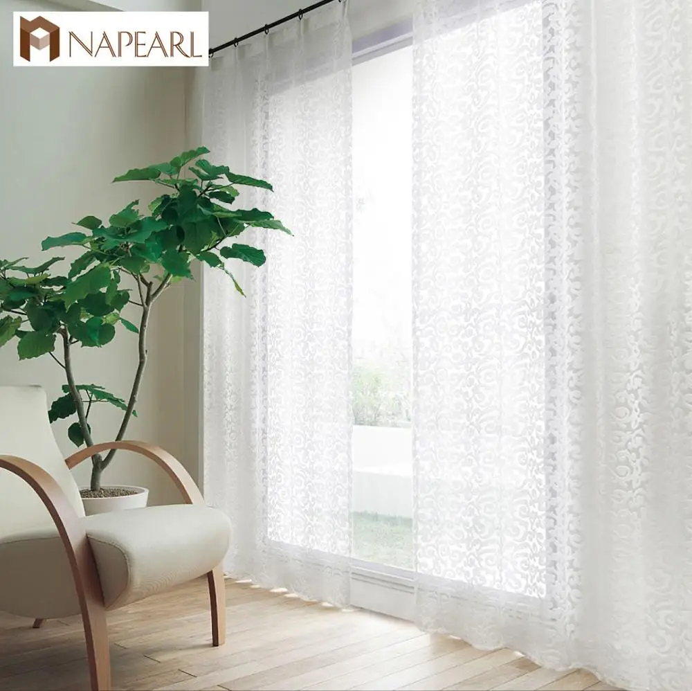 

European style jacquard design home decoration modern curtain tulle