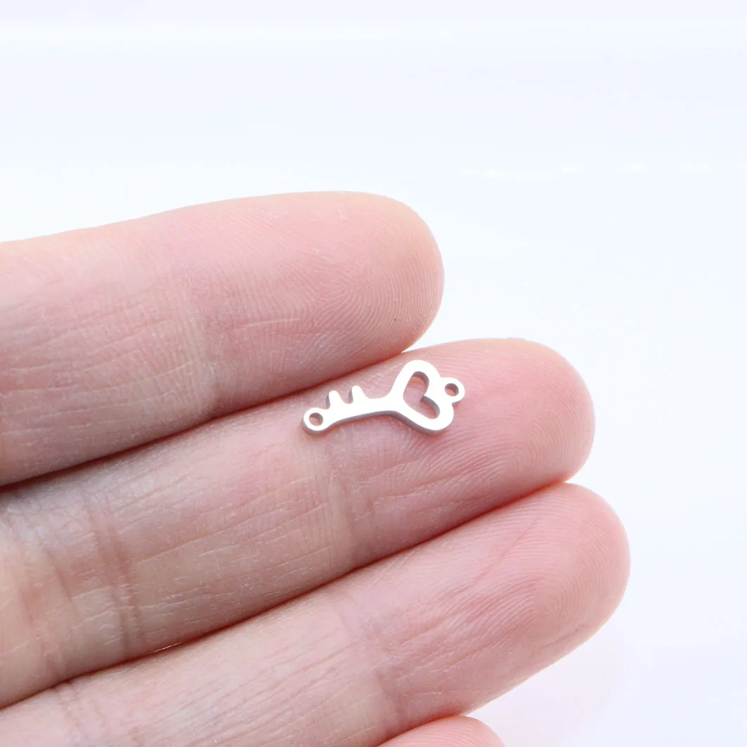 10pcs 10mm 스테인레스 스틸 키 미러 세련된 커넥터 Acc 매력 펜던트 DIY 목걸이 귀걸이 팔찌 Unfading 무색