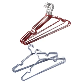 

10 Pcs Children Adult Non-Slip Metal Shirt Trouser Hook Hangers Coat Hanger Rack (Red) & 20Pcs Gray