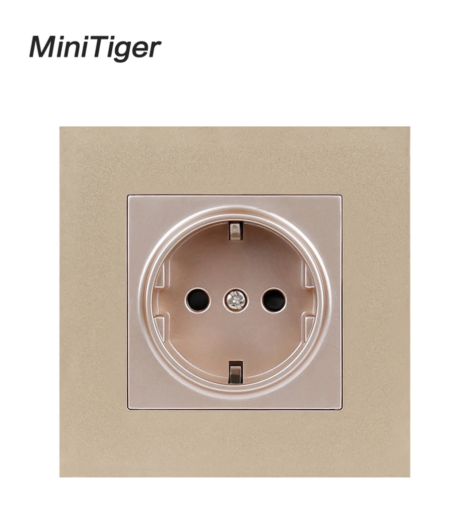 Minitiger Белая настенная пластиковая панель 1 банда розетка заземленная, 16А стандарт ЕС Электрический двойной выход 86 мм* 86 мм