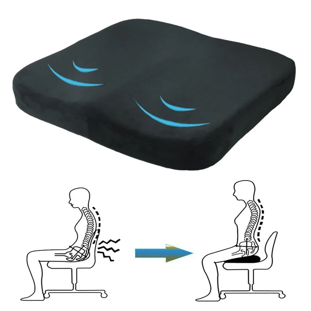 Memory Cotton Black Crystal Super Soft Cloth Non-Slip Cloth Seat Cushion Suitable For Office Chairs And Wheelchairs#YL10