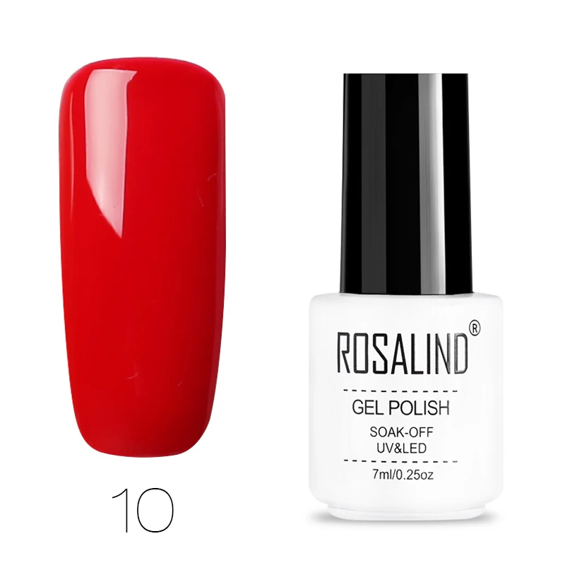 10 ROSALIND Гель-лак для ногтей все для маникюра Полупостоянный Vernis верхнее покрытие УФ светодиодный Гель-лак впитываемый для ногтей художественный Гель-лак для ногтей - Цвет: 10