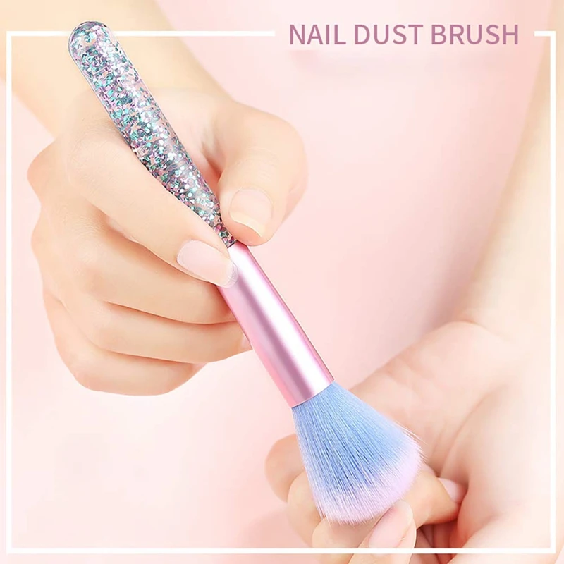 HTHL-3Pcs Soft Nail Art Dust Remover Powder Brush Cleaner for Acrylic and Makeup Powder Blush Brushes Nail Art Tools
