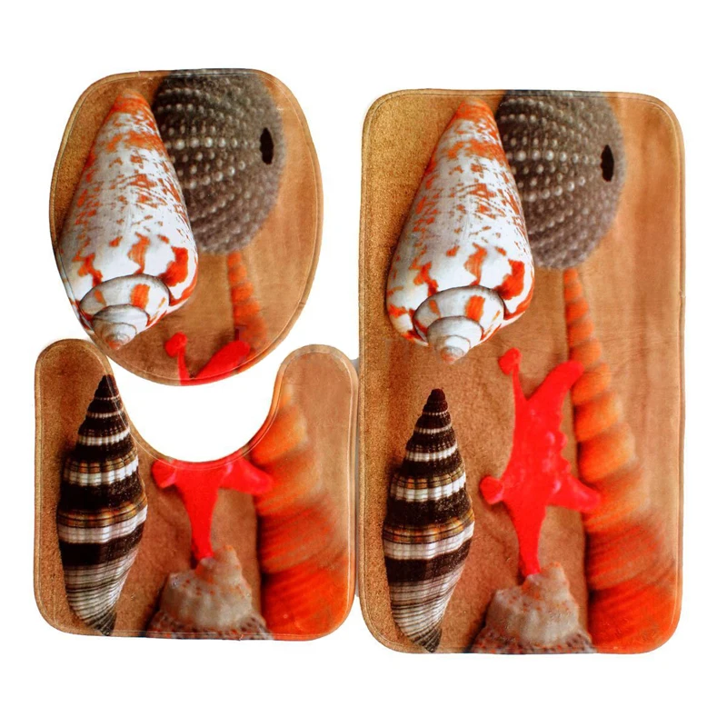3 шт./компл. мягкая стойка для тряпок Starfish коврик для ванной фланелевый Seashell контурная стойка для тряпок крышка для унитаза ковер набор для декора ванной комнаты
