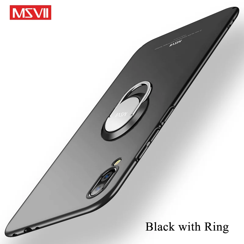 Для Xiaomi Mi A3/A2 Lite чехол Msvii кольцо PC Тонкий матовый xiami xiomi A3/A2/A1 Lite чехол металлический держатель Крышка для Xiaomi Mi A3 A2 A1 - Цвет: Black with Ring