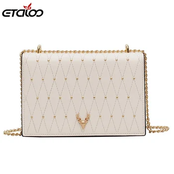 

Shoulder Bags Women Plaid Chain Small Square Bags Female Fashion Diamonds Crossbody Bags with PU Synthetic Leather Women's Bag