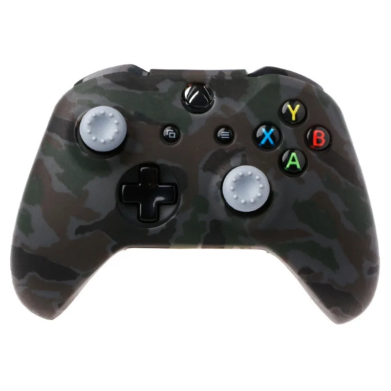 Color 6 Силиконовый защитный кожный чехол для XBox One X S контроллер протектор Водная передача печать камуфляж Крышка ручки кепки - Цвет: Color 6
