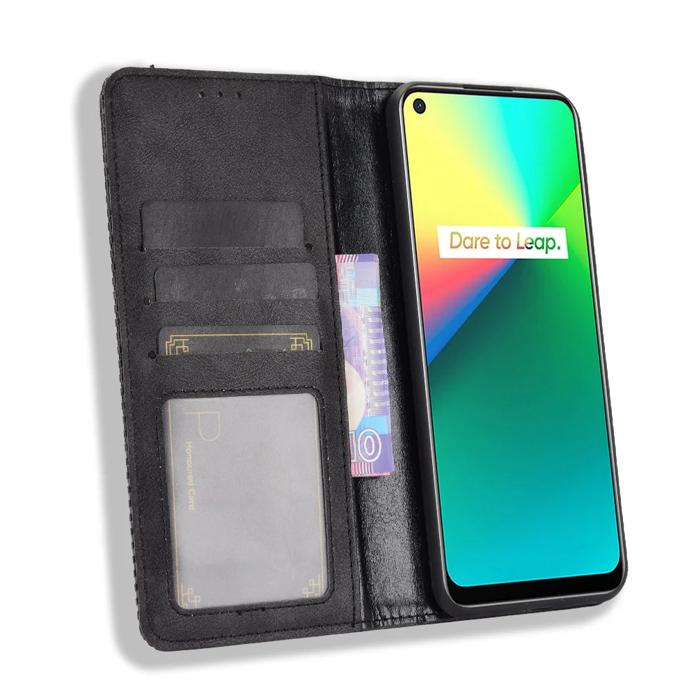 For Realme 7i Case Premium Leather Wallet Leather Flip Case For OPPO Realme C17 RealmeC17 Realme7i Phone