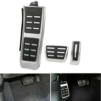 

3Pcs Stainless Steel AT Foot Pedal Non Slip Foot Rest Fuel Brake Pad Plate Cover for Audi A4 S4 B8 A5 8T A6 S6 4G A7 A8 Q5 8R