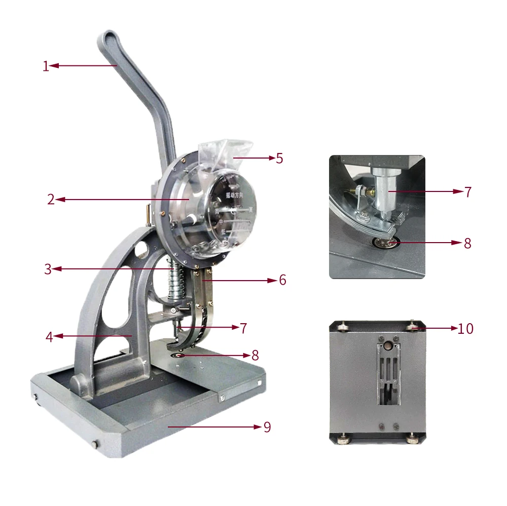 Slide Rail + Top and Bottom Mold(Part 6,7,8) for D03 Semi-automatic Eyelet Machine Spares