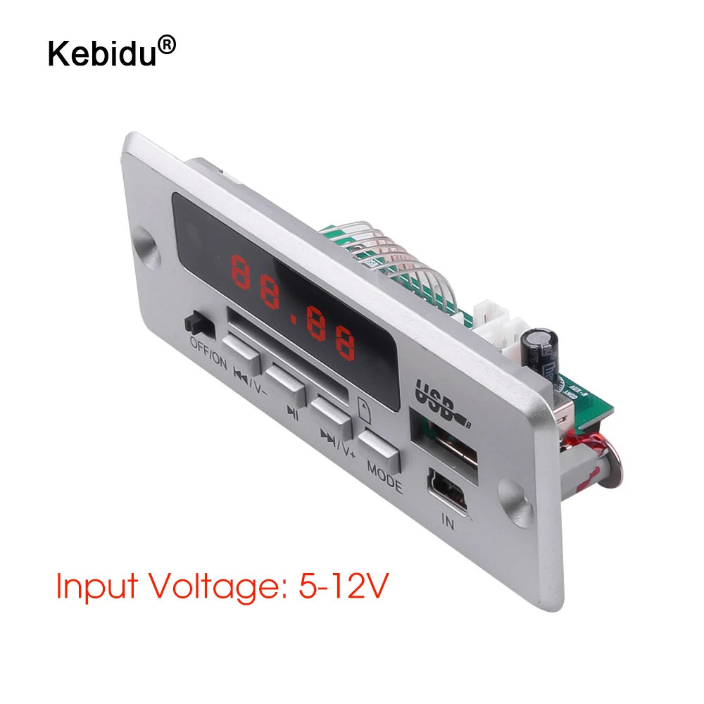 Плата декодирования MP3 kebidu Bluetooth5.0 беспроводной автомобильный USB mp3 плеер слот для