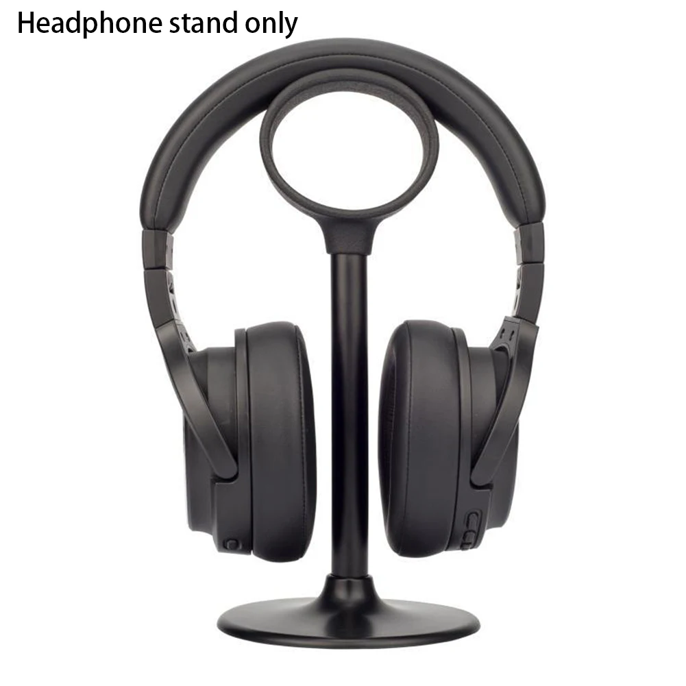 Round Base Hanger Desktop Portable Bracket Headphone Stand Universal Stable Black Holder Office Non Slip Display Aluminum Alloy
