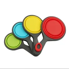 8 шт./компл. Еда Класс силиконовая складная мерные чашки набор ложка Кухня инструмент мороженое складной выпечки Кук инструменты