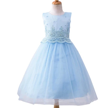 

2020 New 3 color!Summer Girl Dresses Flower elegent Dresses for Birthday Party Princess lace Sleeveless kids Dress Girl Clothes