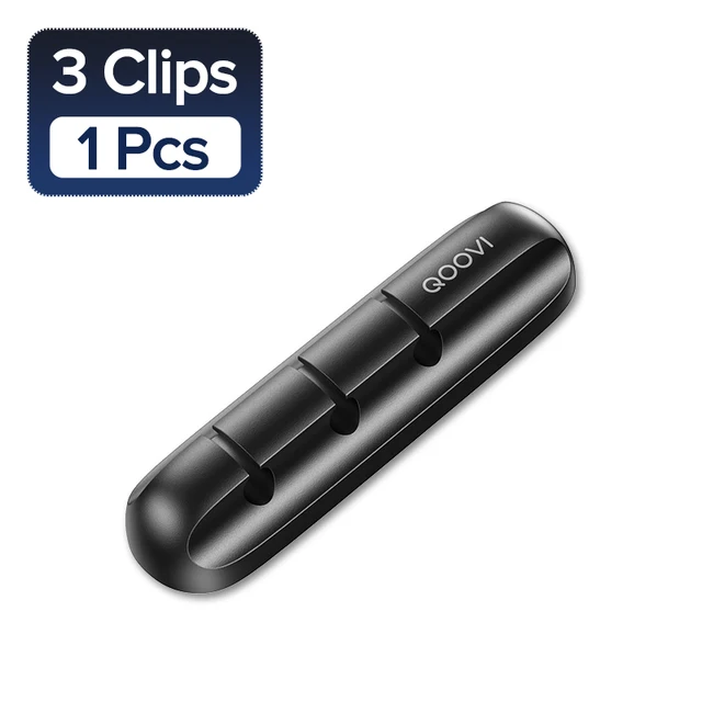  QOOVI Cable Organizer Management Wire Holder Flexible USB Cable Winder Tidy Silicone Clips For Mouse Keyboard Earphone Protector 