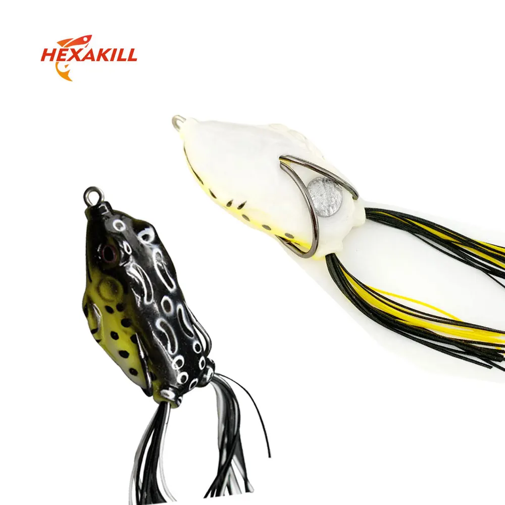 1PCS 3D Eyes Frog Lures 6g 9g 12g Topwater Soft Tube Bait Plastic Fishing  Lure With Double Hooks Ray Frog Artificial Rubber Bait