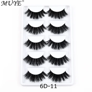 

MUYE 5 pairs natural false eyelashes fake lashes long makeup 3d mink lashes eyelash extension mink eyelashes for beauty
