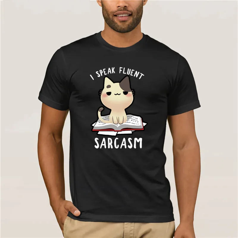 Summer Mens T Shirt 2020 brand men Fluent sarcasm Fit Slim Men 100% Cotton Men's Sportswear T-shirts | Мужская одежда