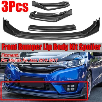 

3pcs Car Front Bumper Lip Body Kit Diffuser Deflector Spoiler Splitter Lip Guard For Honda For Fit For Jazz 2014 2015 2016 2017