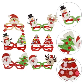 

6Pcs Decor Funny Eyeglasses Party Costume Accessory Christmas Eyeglasses Photo Props for Bar Party Xmas