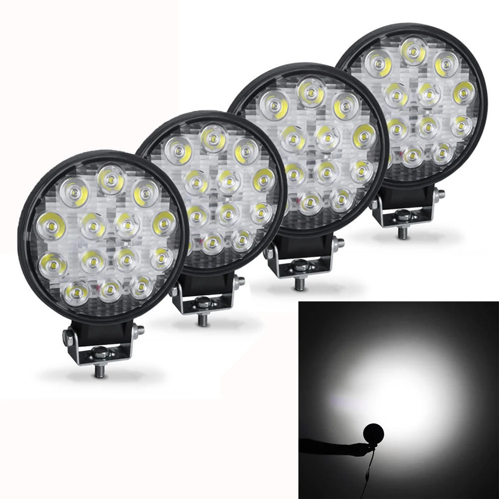 

LED Light Assembly Work Light Car Headlight 42W 48W Spotlight LED Working Lamp For Auto Tractor OffRoad LED Bar 4X4 SUV 12V 24V