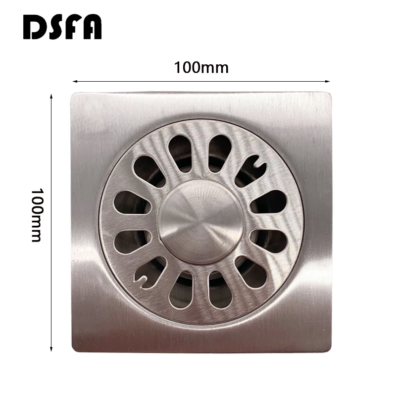Квадратный сток в полу из нержавеющей стали отходов решетки Ванная комната Душ слив ванная, туалет, кухня Балкон отходов слива - Цвет: B100mm